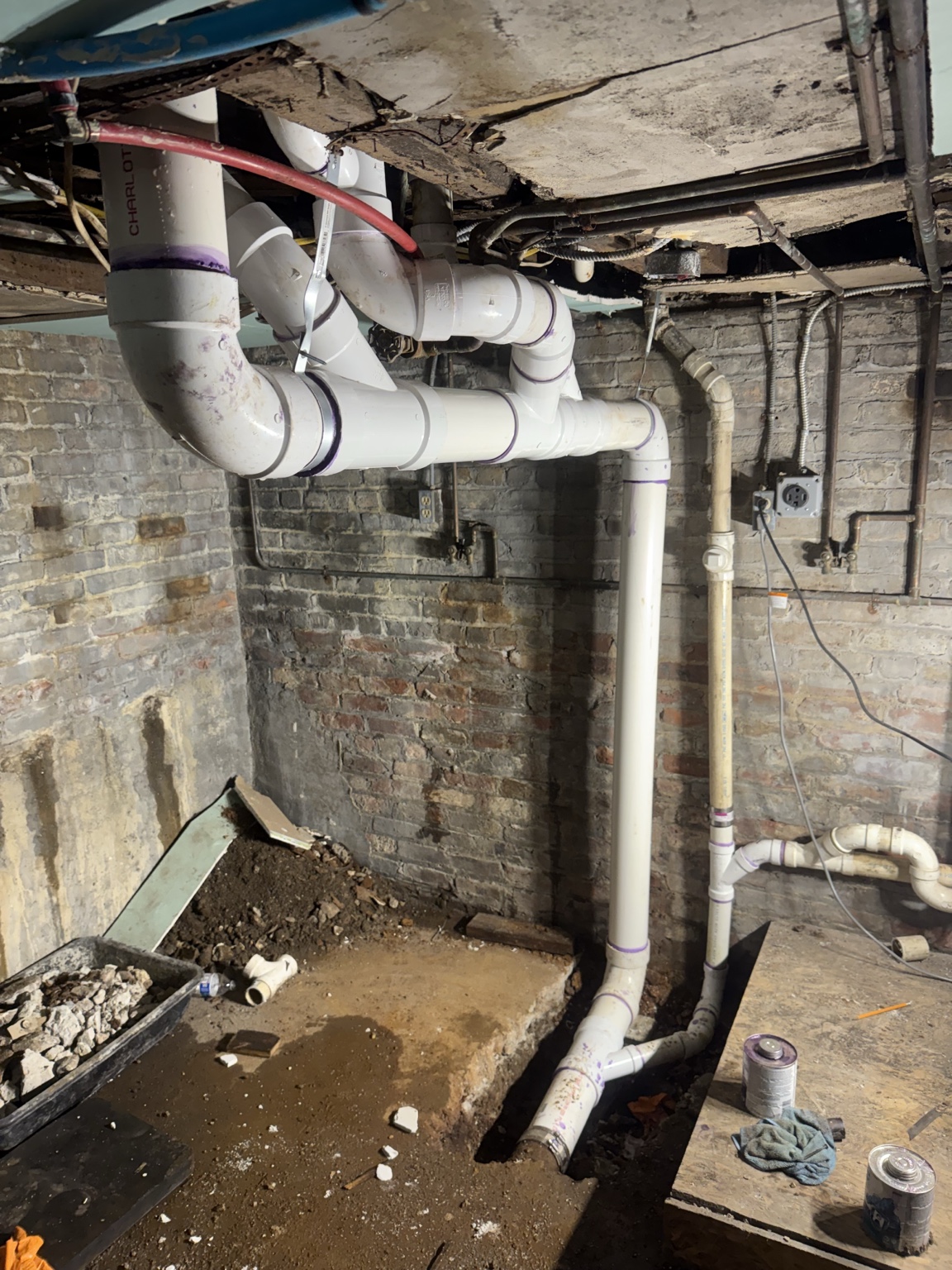 Drain and waste line installation