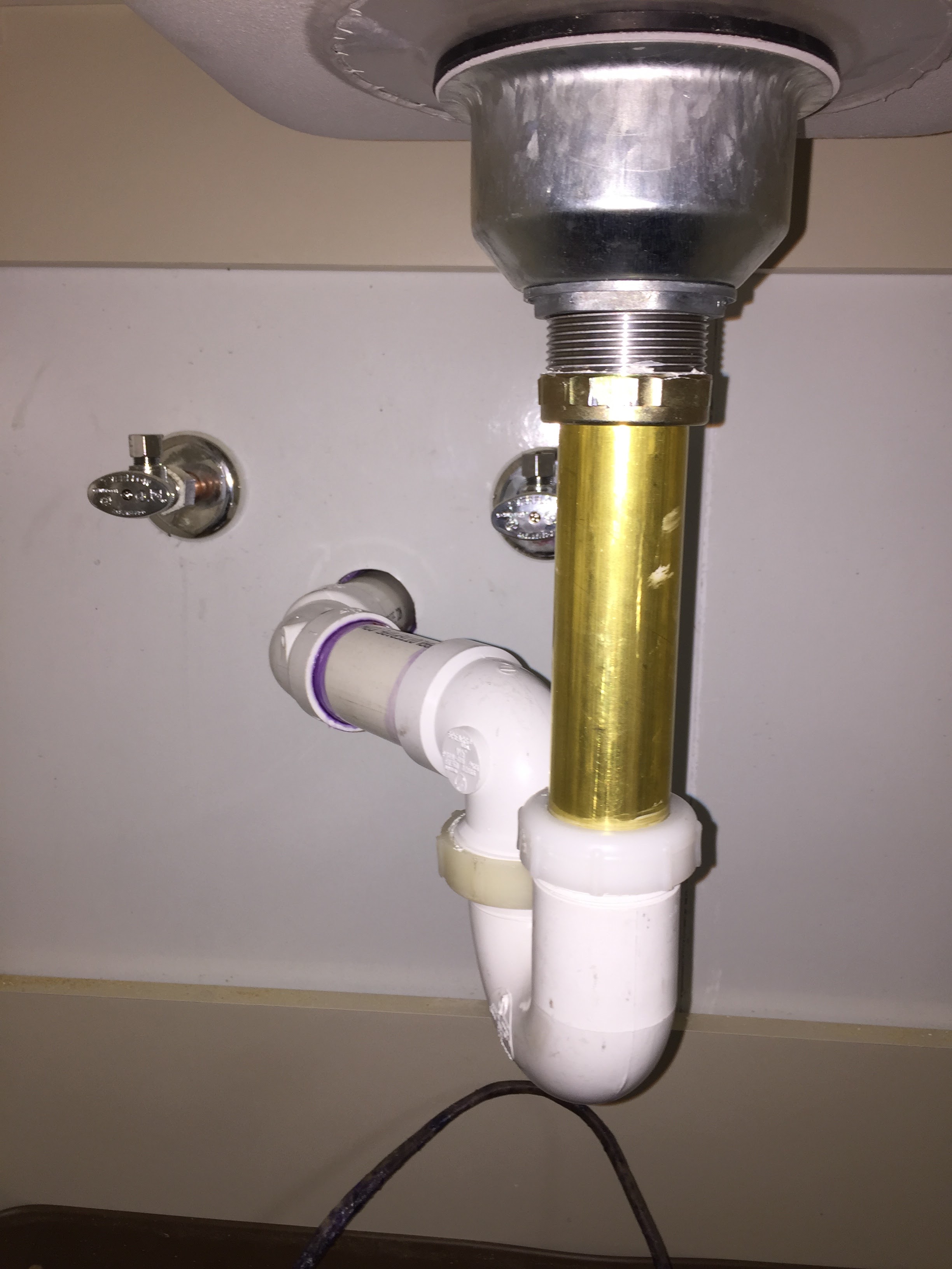 Under-sink plumbing finish work