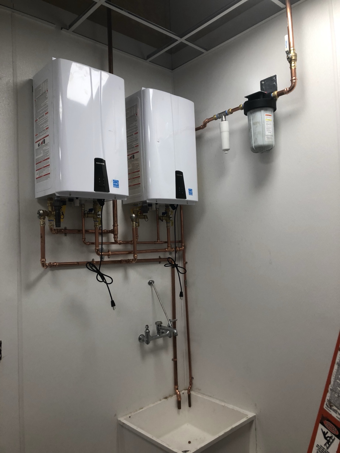 Tankless water heater installation